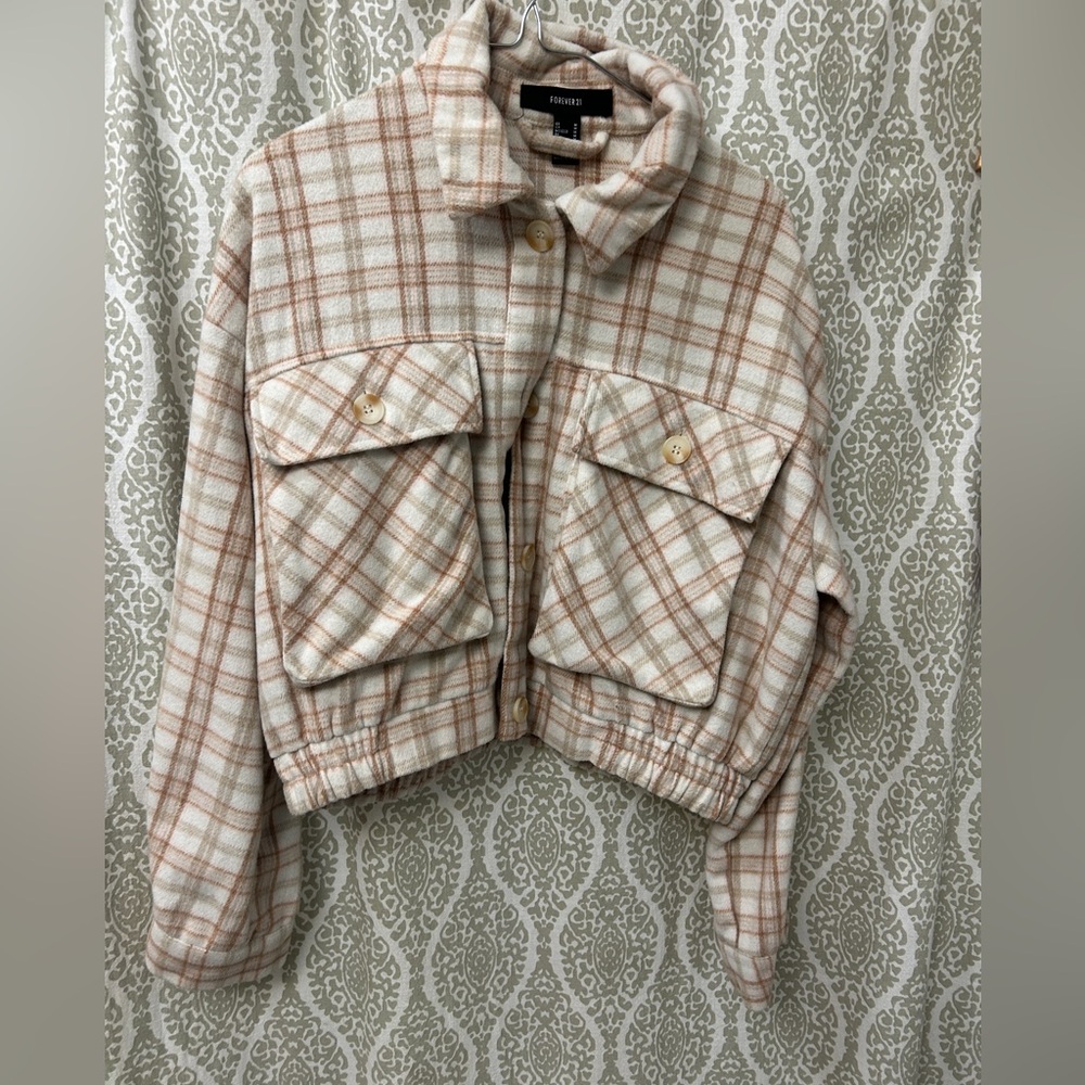 Forever 21 Cream and Tan Utility Jacket